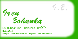 iren bohunka business card